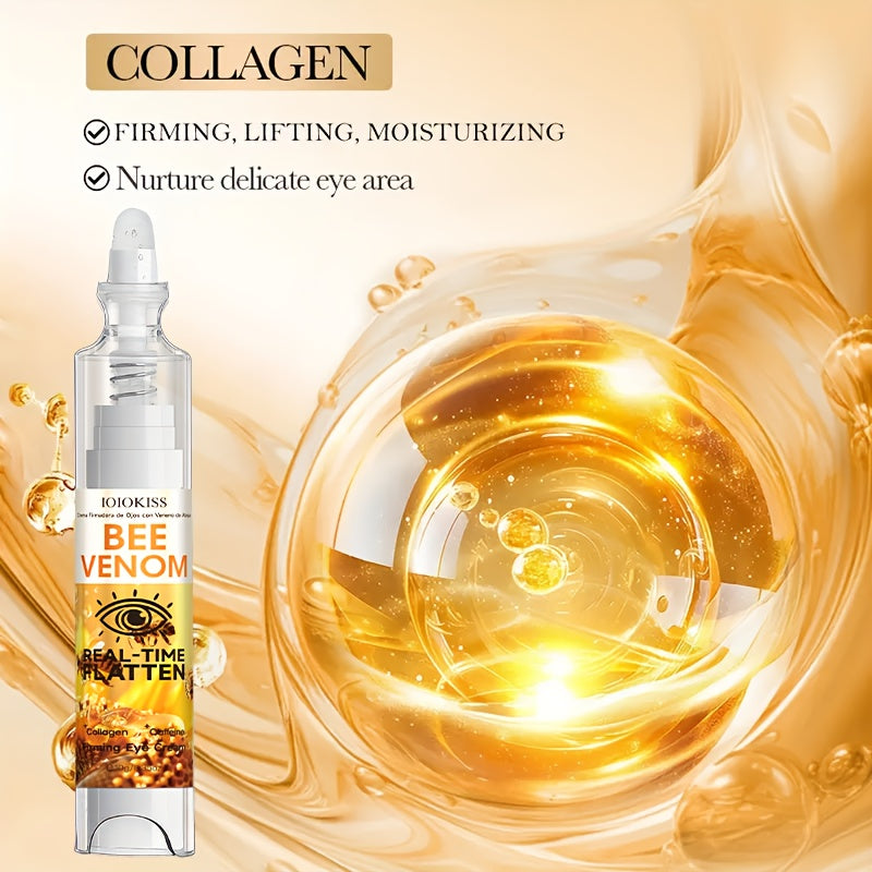 Bee Venom Eye Gel - 10g Quick Firming Eye Cream with Caffeine, Collagen & Venom for Smoothing, Tightening & Lifting Under-Eye Light Beige, Hypoallergenic for All Light Beige Types, Skincare Routine, Sleek Packaging, Natural