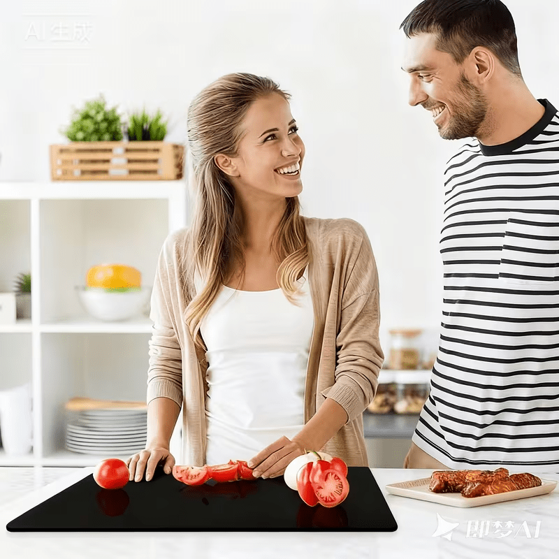 Large Black High-Tenacity Cutting Board, Chopping Board, Non-Slip Acrylic Black Cutting Board, Kitchen Home Restaurant, Countertop Protection Cutting Board, Fruit Cutting Board, Kitchen Utensils, Kitchen Supplies