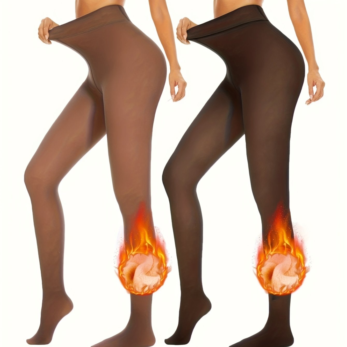 2PCS Set Autumn/Winter Black Coffee Women's Thick Warm Leggings Tights Women Underwear Supplies