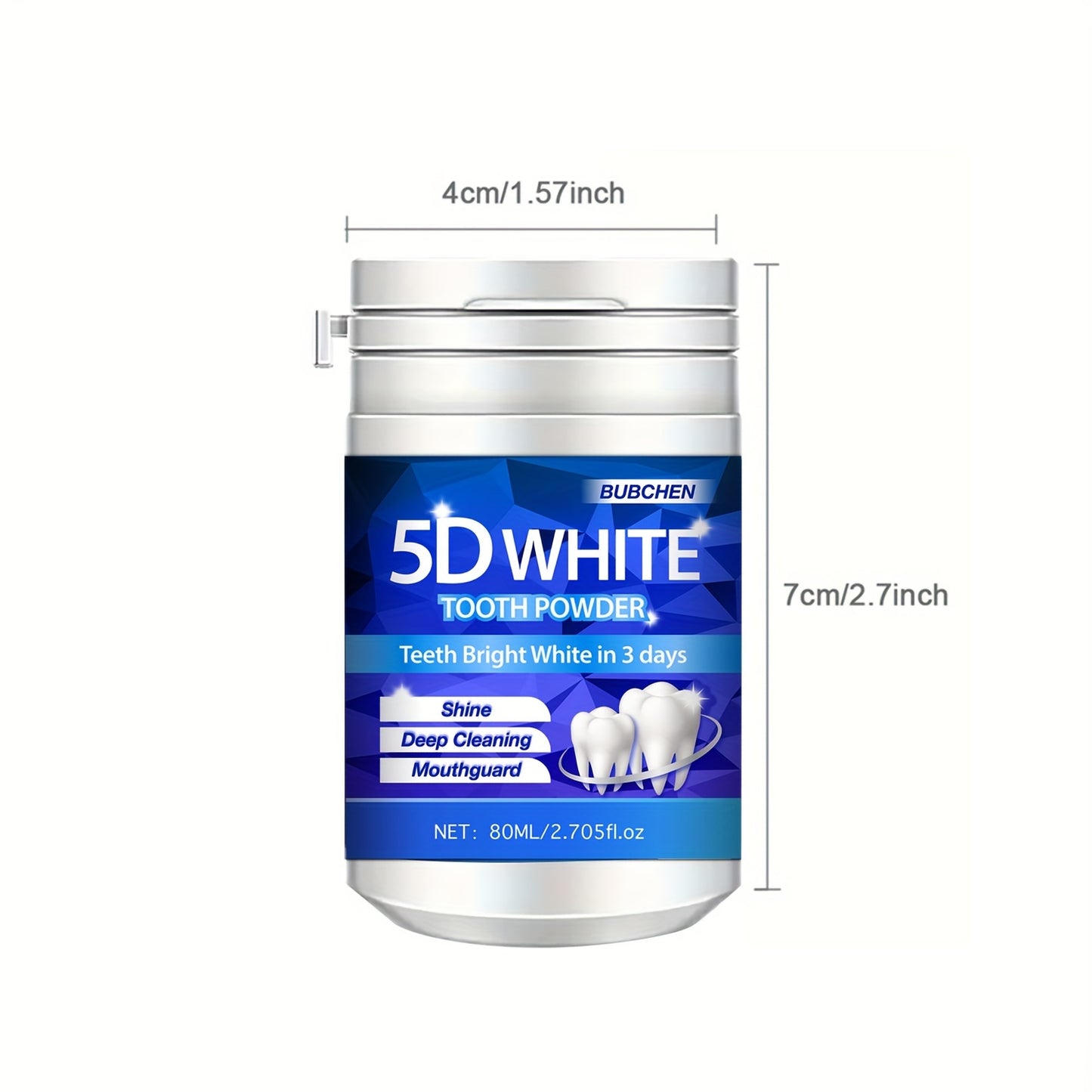 80ML Bottle of 5D Bright Toothpowder, a Deep Cleaning Powder for Teeth, Fresh Breath Purple Toothpaste with Pearl Powder, Perfect for Gifts for Women Men