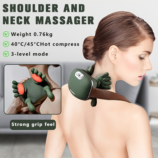 Multi-functional Shoulder And Neck Massager, Full-body Massage Device with Heating Function, Effectively Relieves Fatigue And Relaxes Muscles, Massages Shoulders, Back, And Legs, Comfortable Electric Acupoint Massager, USB Ch
