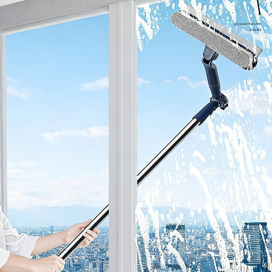 Set of Magic Cleaning Brush Extended Rain Brush + 1 Storage Hook | Rotating Window Brush and Cleaning Brush, Dual-Use Wet Mop and Dry Mat for Shower Doors, Car Windshields, and Home Surfaces