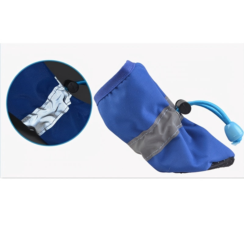 4 PCS Set-XS-3XL Size Water Resistant Rain Snow Protection Dog Shoes For Small Dogs - Protect Your Pet's Paws And Keep Them Dry Pets Apparel Sets Clothing Accessories