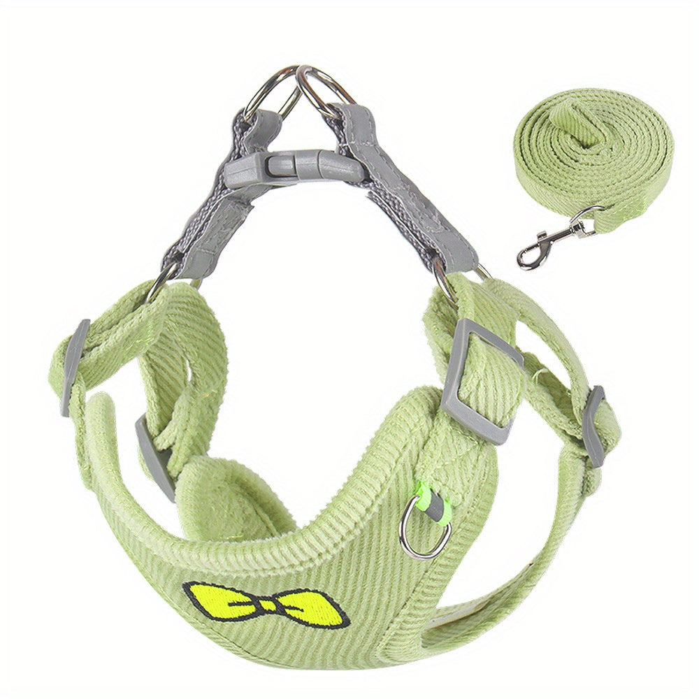 Anti-Breakaway Dog & Cat Harness Vest with Leash - Quick-Dry Breathable Adjustable Pet Vest, Comfortable All-Season Use, Easy Clean Design for Small Pets, Leash Included | Adjustable Pet Harness | Quickdry Material