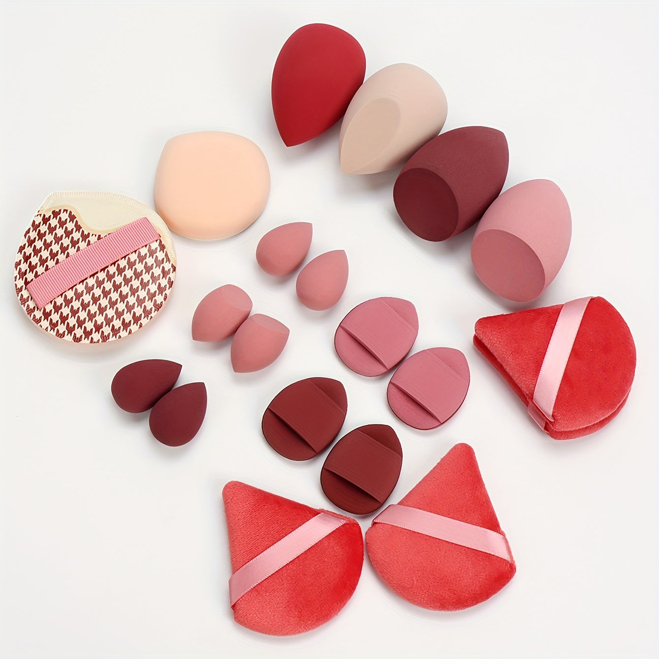 20 PCS Set Marshmallow Set, 2 Cushion Puffs & 4 Loose Powder Puffs & 4 Makeup Sponges & 6 Makeup Sponges & 4 Cushion Puffs, Beauty Makeup Sponge Mixed with Bb Cream, Foundation, Concealer, Especially Suitable for Covering Loc