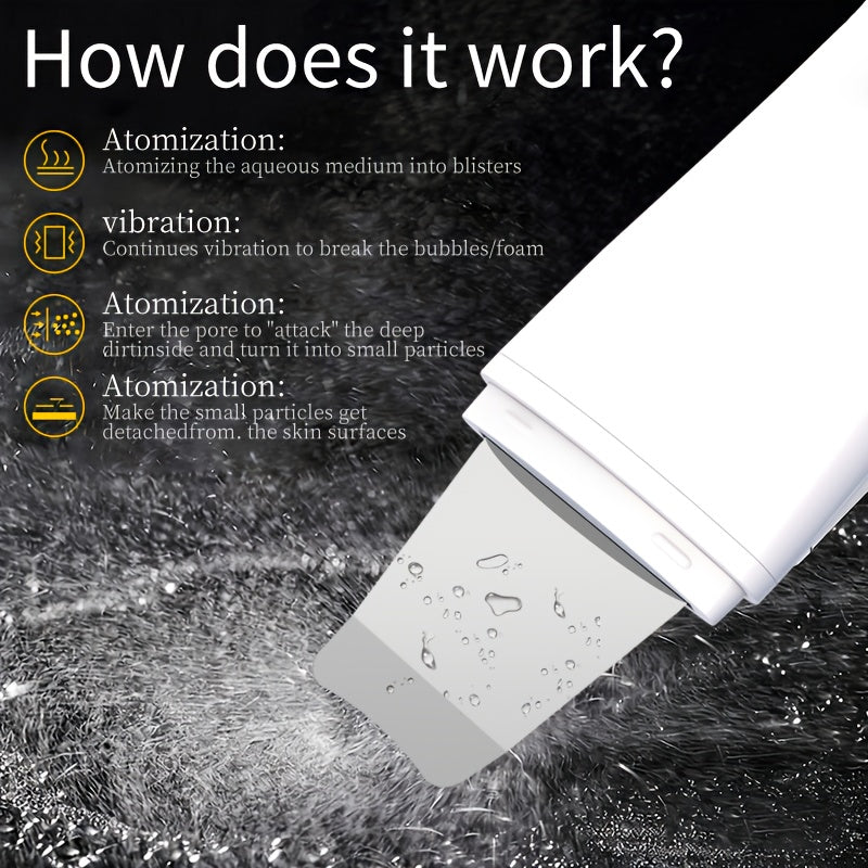 Electronic Deep Cleansing Facial Cleanser Scraper | Pore Cleaner, USB Charging, Rechargeable Lithium-Polymer Battery, Ideal for Valentine's, New Year, and Christmas Gifts.