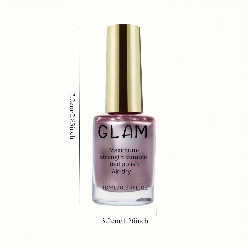 CLAM Premium Rose Golden Nail Polish - Quick-drying Natural Nail Art with Long-lasting Shine, Nail Strengthener for All Hands and Feet, Salon-quality Nail Design, Enhances Nail Toughness, Nail Art Supplies, Nail Technician Ac