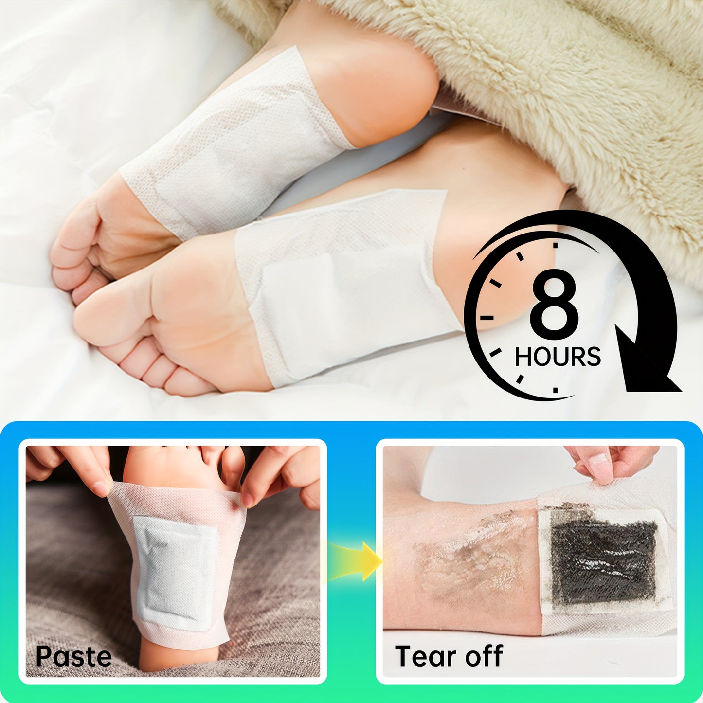 30 PCS Set Foot Patches, Natural Bamboo Wood Vinegar + Ginger Powder Foot Pads for Foot Care, After Foot Bath Pain Relief Relaxation Pads Outdoor Running Gym Cycling Health Care Accessories