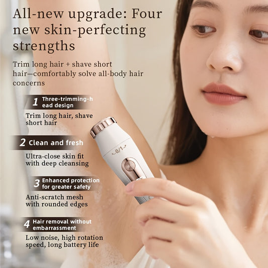 NEW Upgraded Korean Electric Versatile Shaver, Men's and Women's , Pet Razor, Bikini Area  Armpits Legs Hair Remover Hypoallergenic Painless Razor, Rechargeable USB Type C , Home Travel , Perfect Gift for Wife Girlfriend