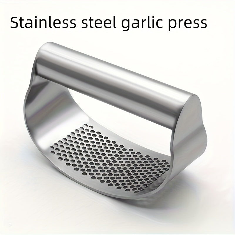 4 Colors Stainless Steel Garlic Press - Manual Garlic Crusher with Ergonomic Handle, Durable Kitchen Tool for Crushing Garlic, No Electricity Needed, Easy to Clean, Perfect for Home Cooking, Garlic Crusher for Kitchen, Cookin
