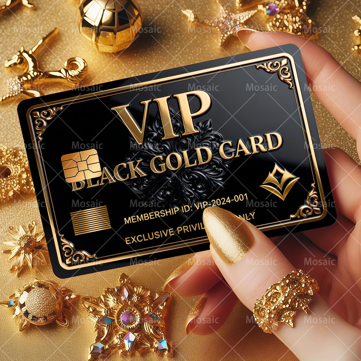 2 PCS Set of Black And Golden VIP Card Stickers for Bank Cards, Credit Cards, Debit Cards, Transit Cards, And Room Key Cards
