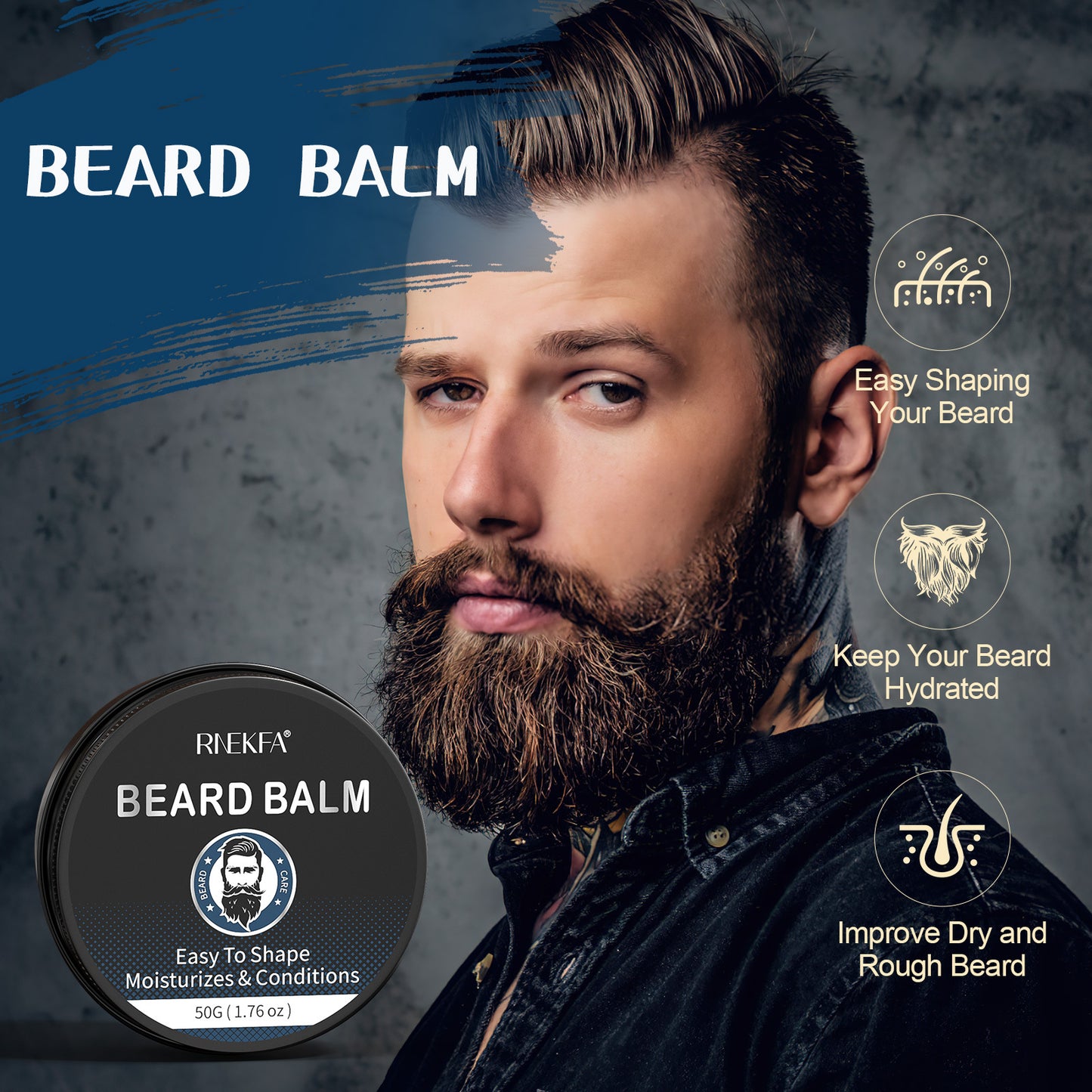 Men's Beard Care Kit, Beard Oil, Beard Balm, Beard Brush, Comb, Scissors, Storage Bag, Beard Care and Trimming Set, Moisturizing & Shine Enhancer