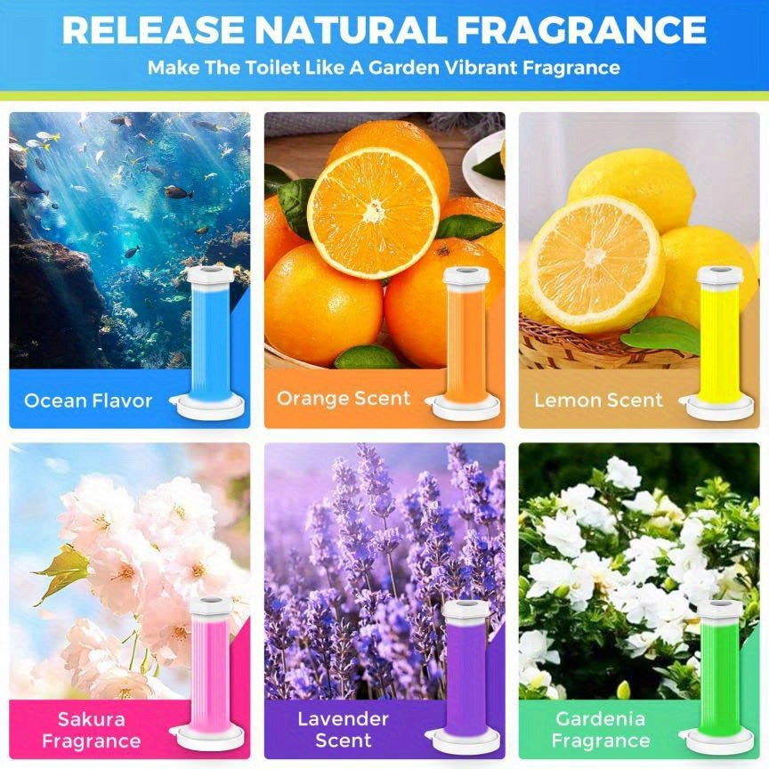 NEW Arrivals 6 PCS Set Flower Toilet Gel Stamp | 6 Packs Toilet Scent Fresheners | Toilet Fresheners Gel Toilet6 Packs Toilet Gel Stamp Bathroom Toilet Accessories