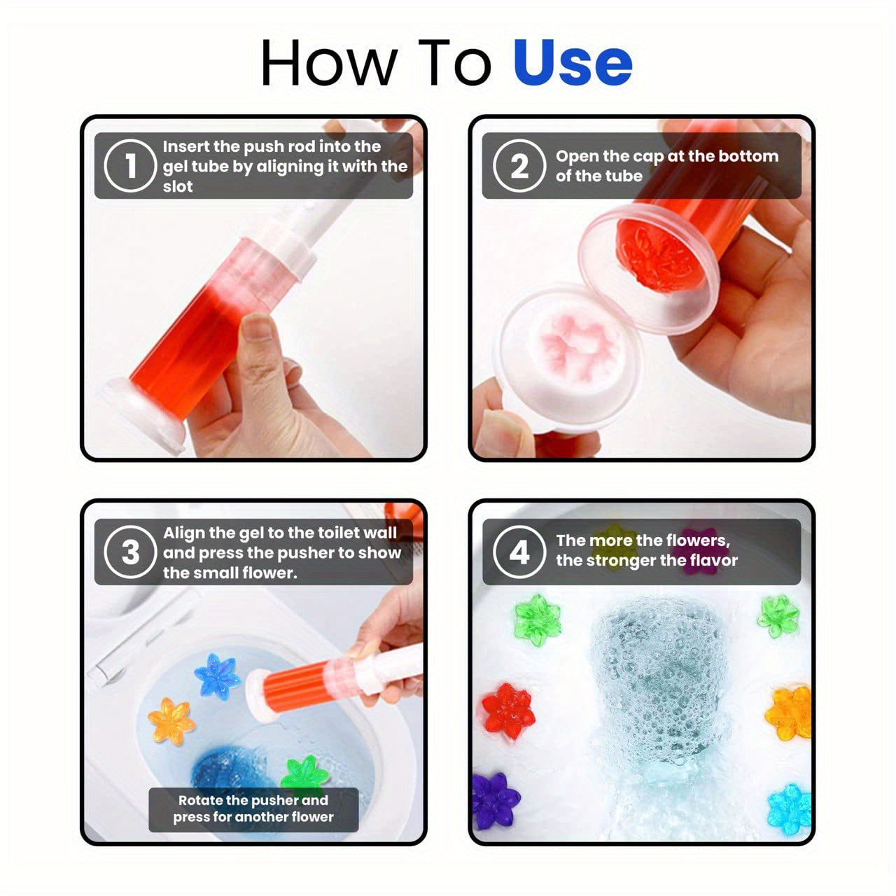 NEW Arrivals 6 PCS Set Flower Toilet Gel Stamp | 6 Packs Toilet Scent Fresheners | Toilet Fresheners Gel Toilet6 Packs Toilet Gel Stamp Bathroom Toilet Accessories