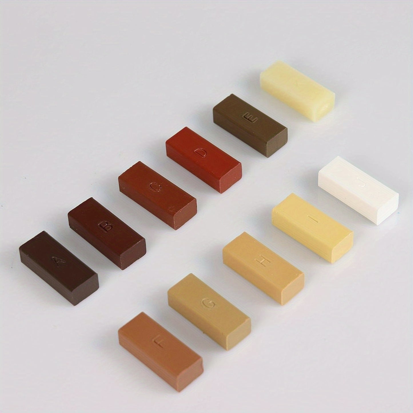 11 PCS Set Floor & Furniture Cracks Repair Wax Sandable & Quick Drying Hard Wax Filler for Hardwood Matches Maple, Oak, Cherry, Walnut & Mahogany Home Office Supplies