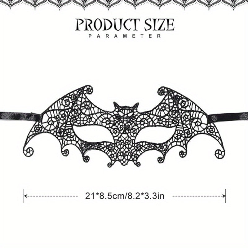 Big Bat Venetian Mask Halloween Sacred Events Lace Masks Black Masquerade Ball Venetian Eye Mask Cosplay Costume Jewelry for Women, Perfect for Room Decor Suitable for Men and Women.