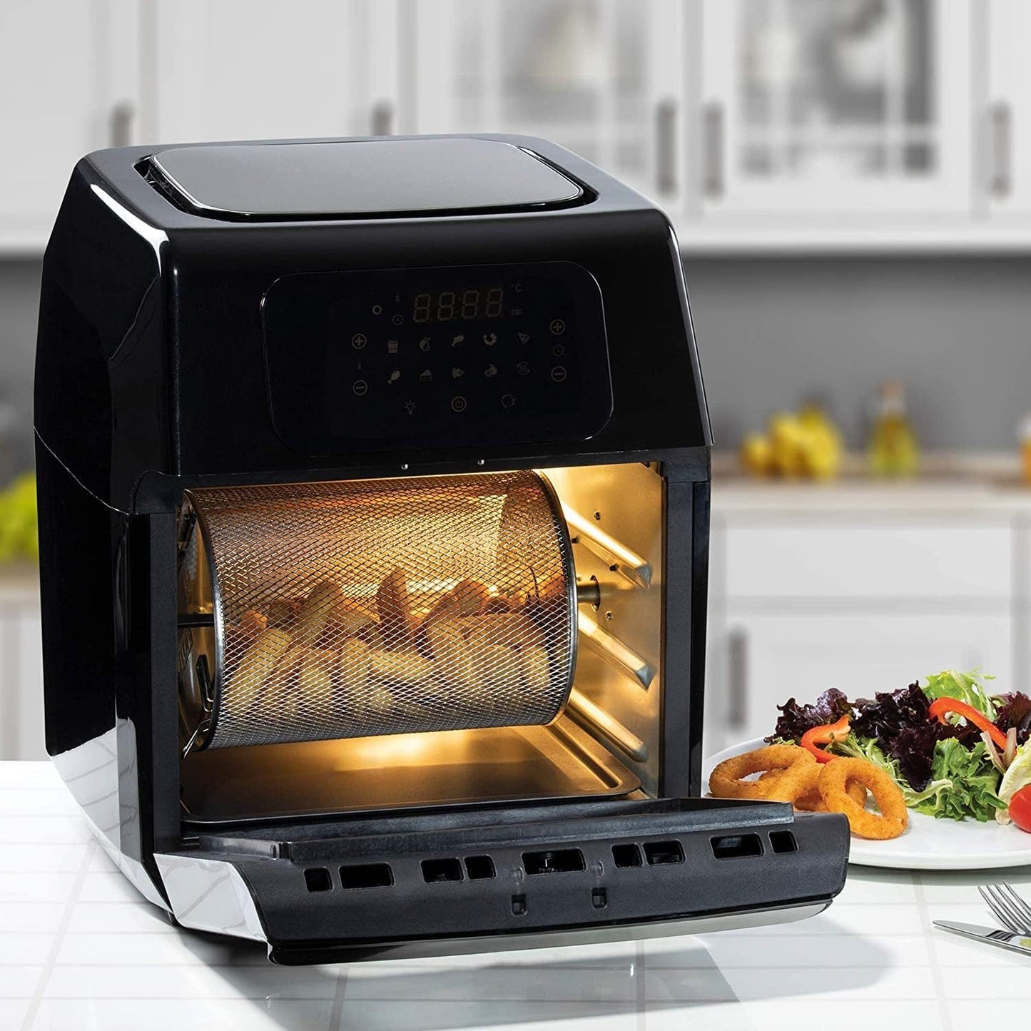 2 PCS Set Kettle & 2 Slice Bread Toaster Kitchen Combo Set | 2200W 1.7L Cordless Jug Kettle Boil Dry Protection & Auto Shut Off | 650W 6 Level with Browning Control & Crumb Tray (Black/White)