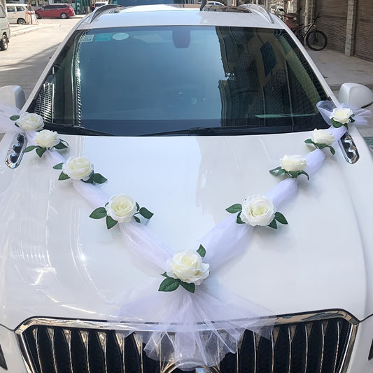 2PCS  Set 170cm Artificial Rose Garland with Suction Cups, Plastic Vine Floral Decoration for Wedding, Engagement, Home Decor, Hanging, Suitable for Various Room Types, No Container