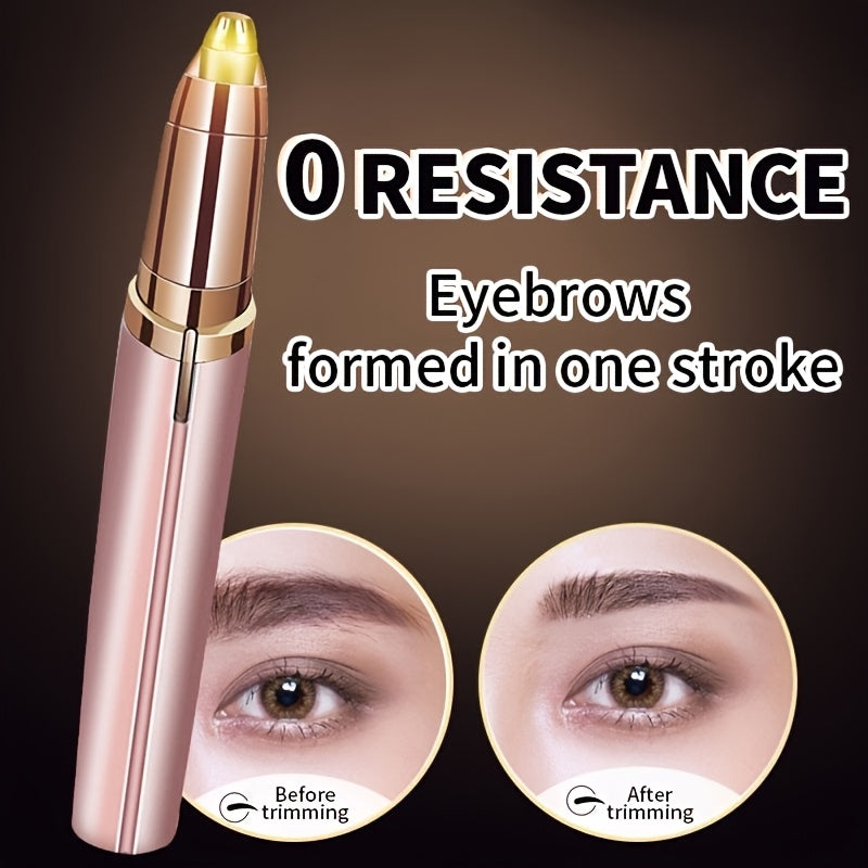 Portable Rechargeable Electric Eyebrow and Bikini Area Trimmer with 4 Blades Heads| Stainless Steel Blades, USB Charging, Suitable for Eyebrows, Armpits, Arms, Fingers, Legs