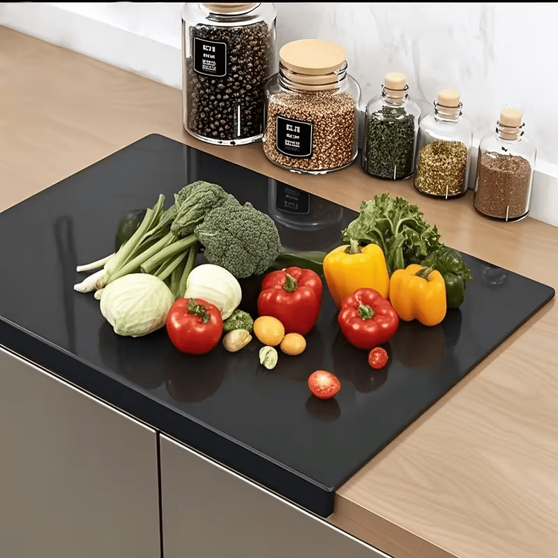 Large Black High-Tenacity Cutting Board, Chopping Board, Non-Slip Acrylic Black Cutting Board, Kitchen Home Restaurant, Countertop Protection Cutting Board, Fruit Cutting Board, Kitchen Utensils, Kitchen Supplies