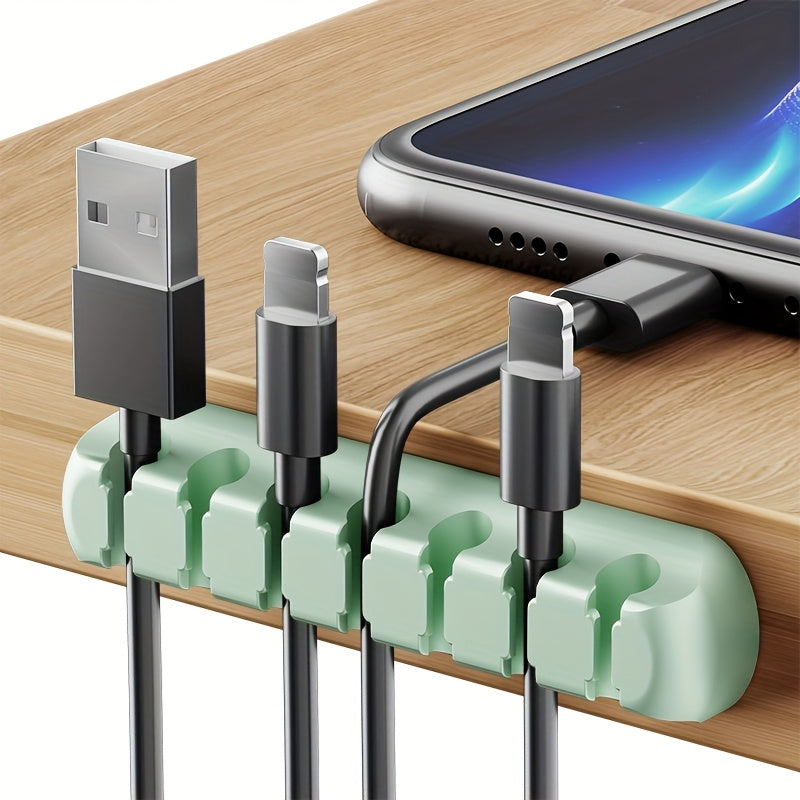 4 Colors Super Strong Self-Adhesive Silicone Cable Organizers with 7, 5, And 3 Slots for Managing Cables, Featuring Cable Holders And Storage Boxes to Keep Your Wires Neat And Tidy!