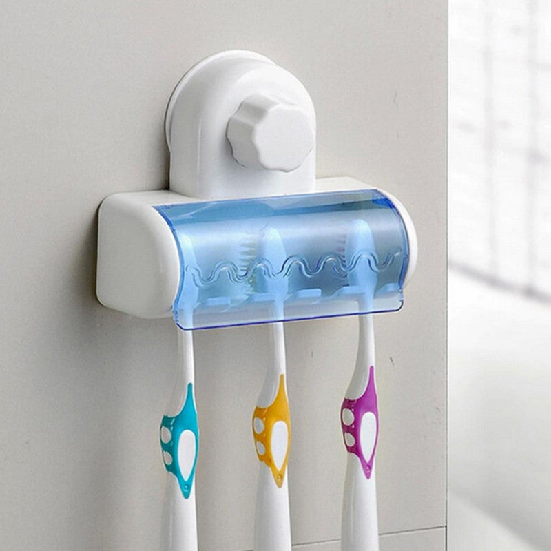 Toothbrush Holder With Suction Cup, Wall Mounted Toothbrush Storage Rack, Toothbrush Storage Organizer, Bathroom Toothbrush Holder With Cover, Bathroom Accessories