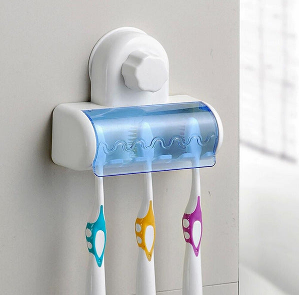 Toothbrush Holder With Suction Cup, Wall Mounted Toothbrush Storage Rack, Toothbrush Storage Organizer, Bathroom Toothbrush Holder With Cover, Bathroom Accessories