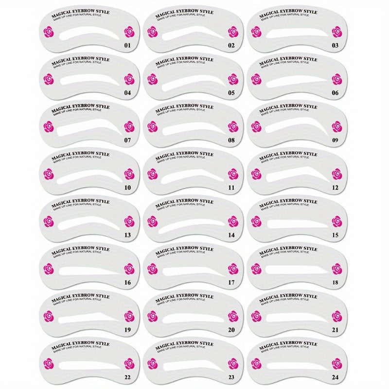 24 PCS/Styles of Eyebrow Cards, Eyebrow Artifact, Eyebrow Shape Cards, Eyebrow Shaping, Eyeliner Cards, Eyebrow Cards, Eyebrow Assistants, Beauty Tools