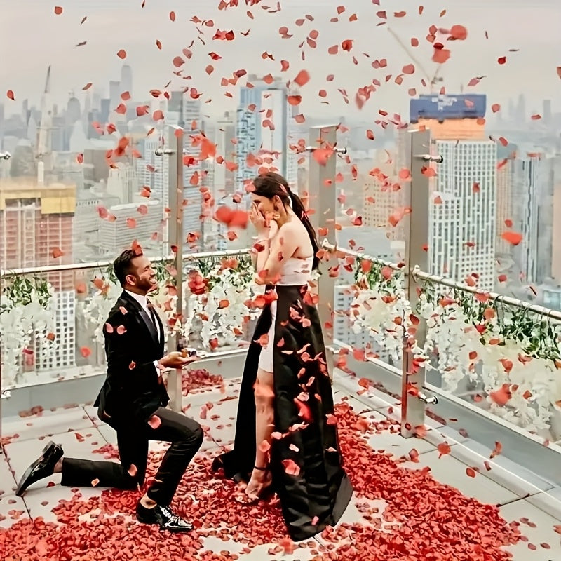 4000 PCS Set Red Rose Petals, Artificial Petals, Suitable for Romantic Night, Wedding, Event, Party, Valentine's Day Decoration, Romantic Wedding Party Decoration