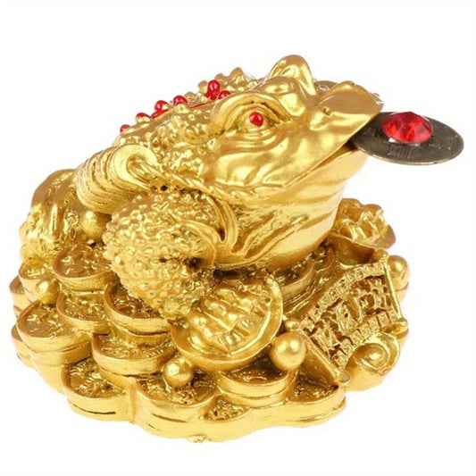 Golden/Brown Color Feng Shui Toad Money Lucky Wealth Frog Toad Coin Home Office Table Decoration Fortune Ornaments Gifts