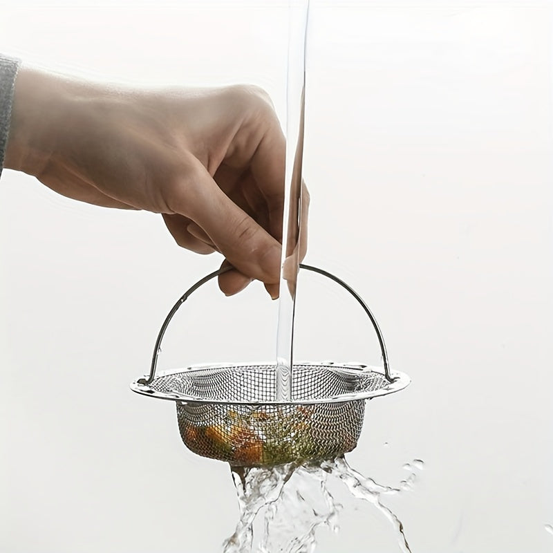 NEW 6 PCS Set Stainless Steel Sink Strainer with Handle - Rust-Resistant Mesh Design, Suitable for Kitchen and Bathroom Sinks, Easy to Prevent Clogging, Perfect for Draining Fruits and Vegetables