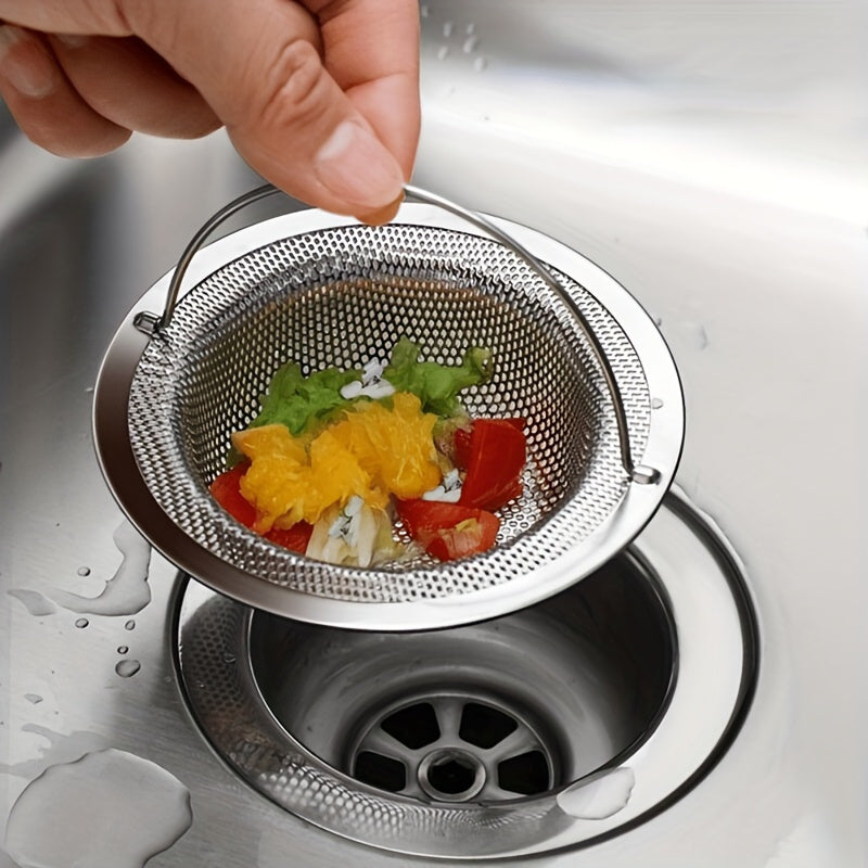 NEW 6 PCS Set Stainless Steel Sink Strainer with Handle - Rust-Resistant Mesh Design, Suitable for Kitchen and Bathroom Sinks, Easy to Prevent Clogging, Perfect for Draining Fruits and Vegetables