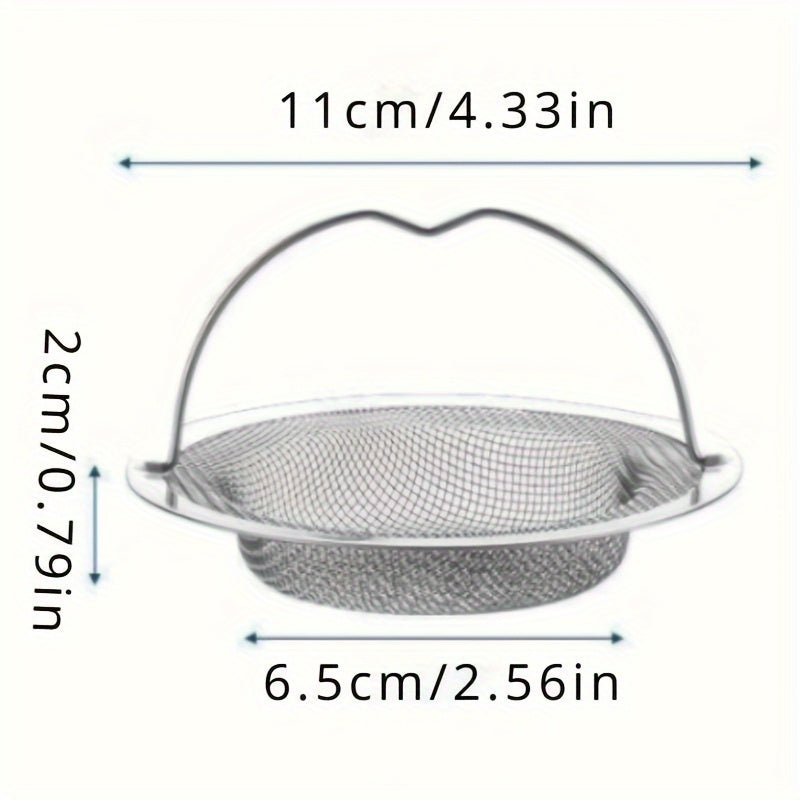 NEW 6 PCS Set Stainless Steel Sink Strainer with Handle - Rust-Resistant Mesh Design, Suitable for Kitchen and Bathroom Sinks, Easy to Prevent Clogging, Perfect for Draining Fruits and Vegetables