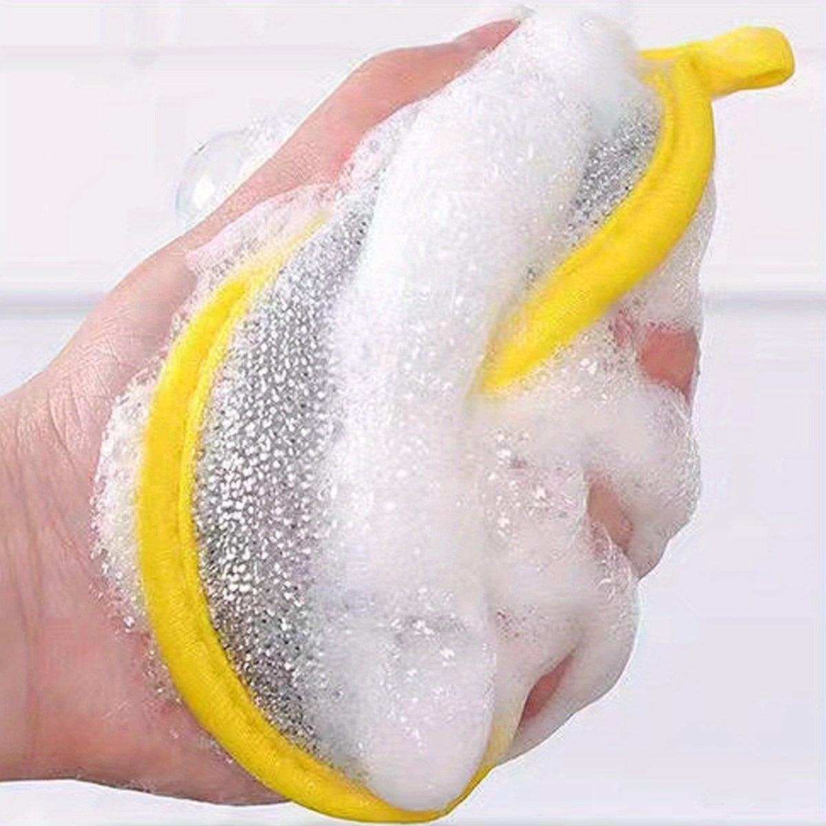 12 PCS Set Double-Sided Magic Dishwashing Sponge Brush - Pot And Dish Cleaner with Stain Eliminating Power - Durable, Absorbent Kitchen Cleaning Towel for Grease-Free Foaming Surfaces