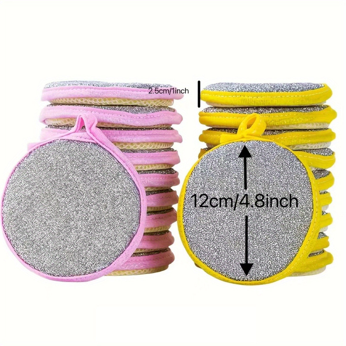 12 PCS Set Double-Sided Magic Dishwashing Sponge Brush - Pot And Dish Cleaner with Stain Eliminating Power - Durable, Absorbent Kitchen Cleaning Towel for Grease-Free Foaming Surfaces