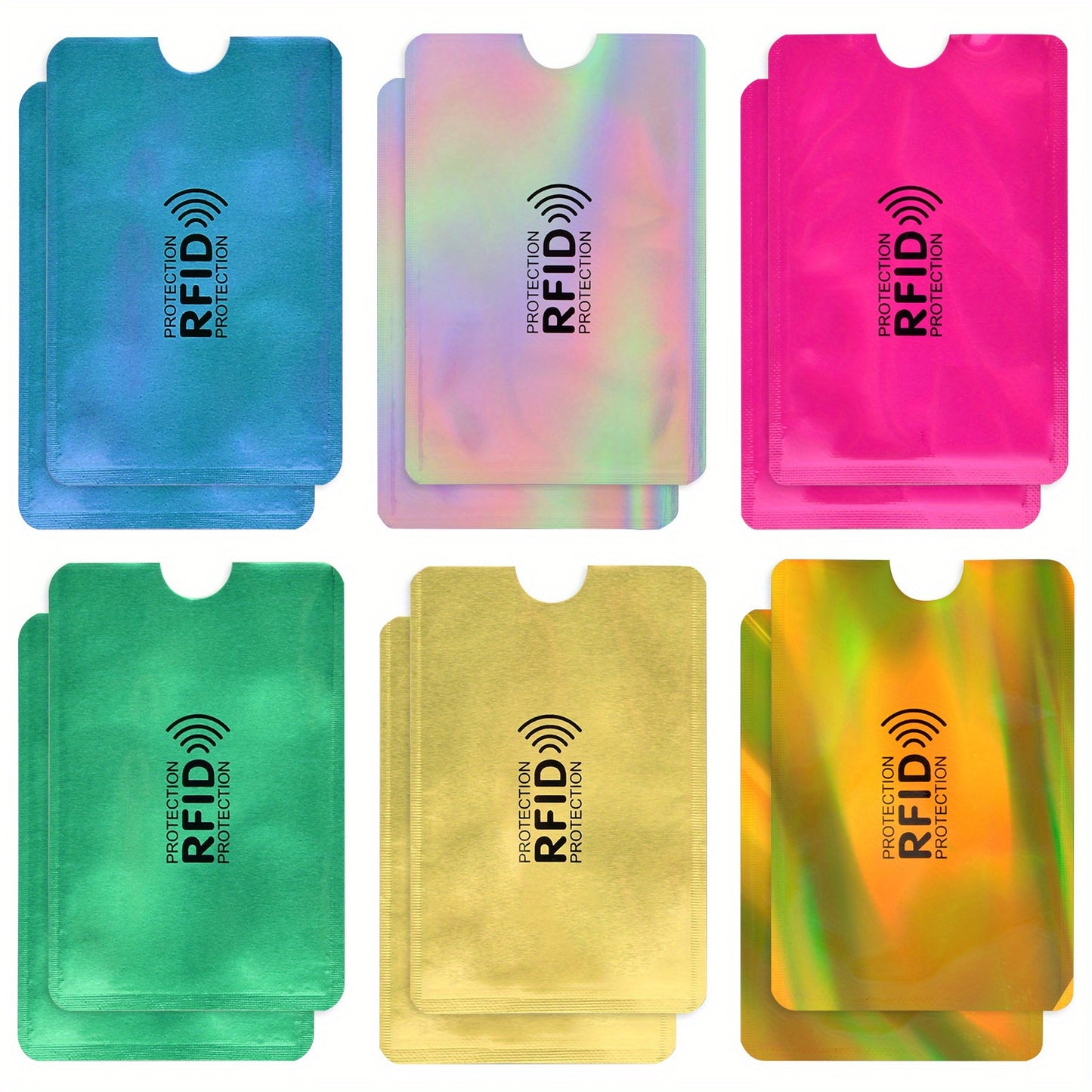 NEW 6 PCS Set RFID Shielding Card Holders, Theft-Resistant Sleeves for ID And Credit Cards Personal Security Accessories Protection Safety Tool Sets