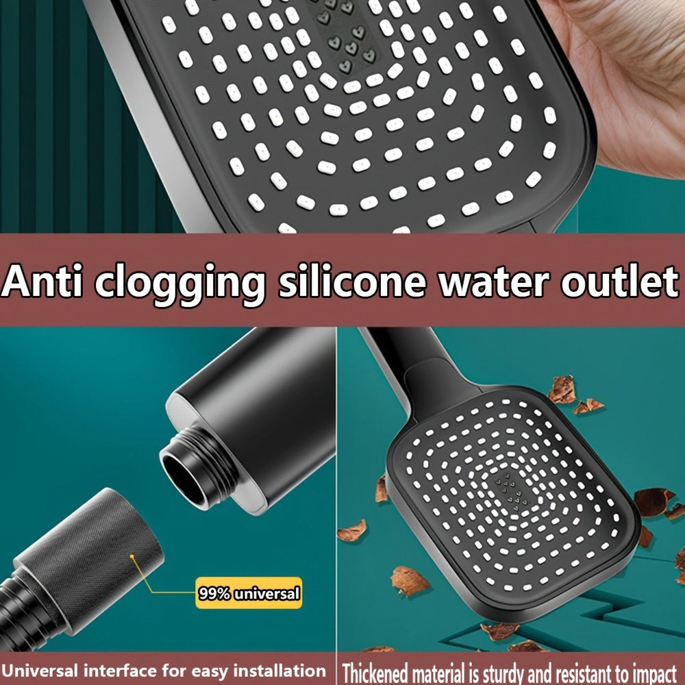 Large area shower spray Silvery head with 3 adjustable modes, high-quality high-pressure water-saving flow shower faucet, nozzle, bathroom accessories, Christmas/Halloween Gift Decoration