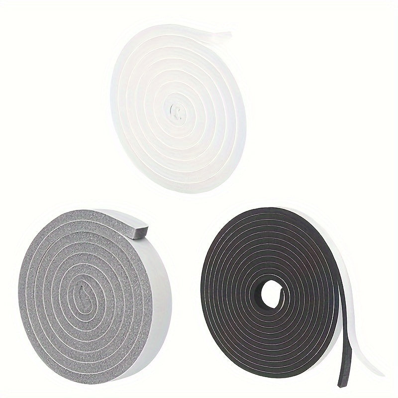 2 PCS Set Polyurethane Foam Draft Stopper Self-Adhesive Weather Stripping, Soundproof Door Gap Seal, Dust and Windproof Window Seal Strip for Plastic and Steel Sliding Windows