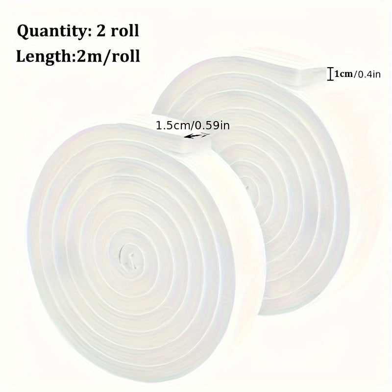 2 PCS Set Polyurethane Foam Draft Stopper Self-Adhesive Weather Stripping, Soundproof Door Gap Seal, Dust and Windproof Window Seal Strip for Plastic and Steel Sliding Windows