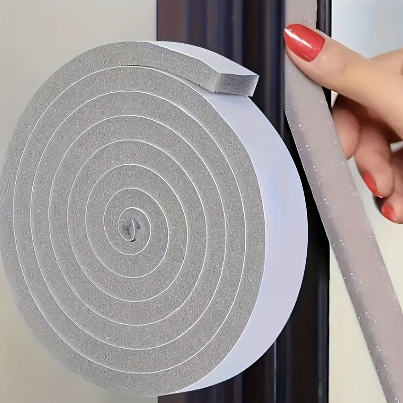 2 PCS Set Polyurethane Foam Draft Stopper Self-Adhesive Weather Stripping, Soundproof Door Gap Seal, Dust and Windproof Window Seal Strip for Plastic and Steel Sliding Windows