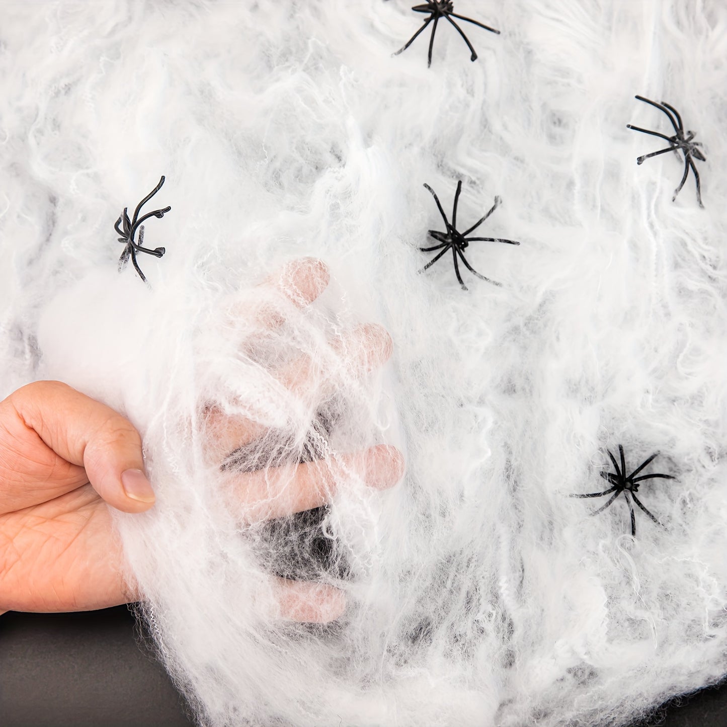 200 Sqft Spider Webs Halloween Decorations with 10 Fake Spiders - Super Stretch Cobwebs, Durable Fabric Indoor/Outdoor Party Supplies for Halloween, Day of the Dead