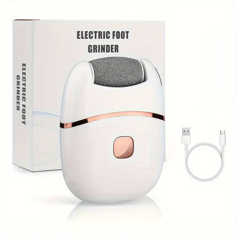 + 7 Spare Grinding Heads Set Rechargeable Electric Foot File, Designed for Removing And Polishing Thick Skin, Convenient And Portable for Achieving Smooth Feet, Ideal for Both for home And Travel