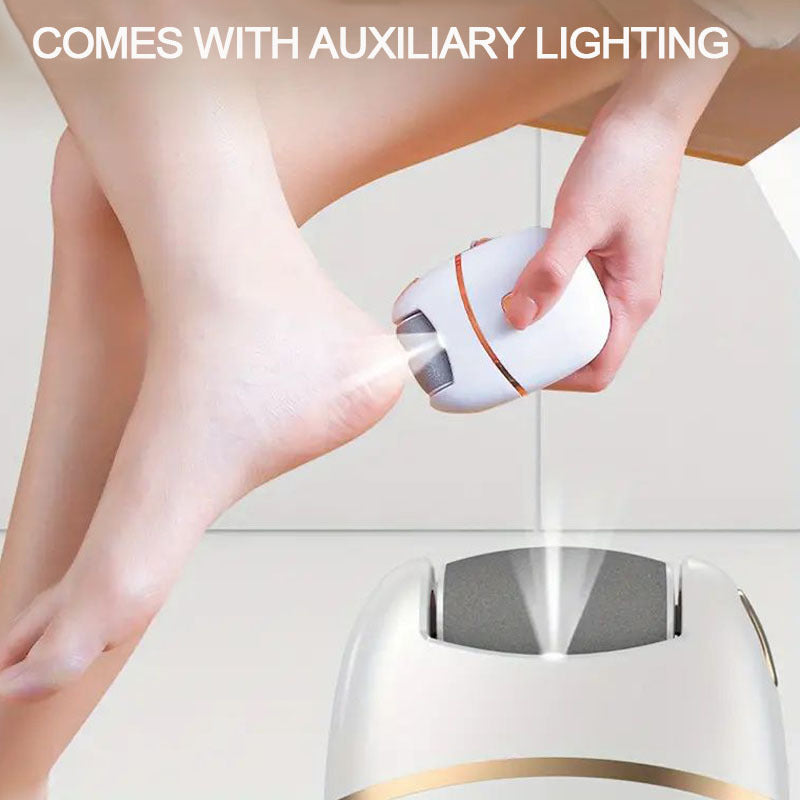 + 7 Spare Grinding Heads Set Rechargeable Electric Foot File, Designed for Removing And Polishing Thick Skin, Convenient And Portable for Achieving Smooth Feet, Ideal for Both for home And Travel