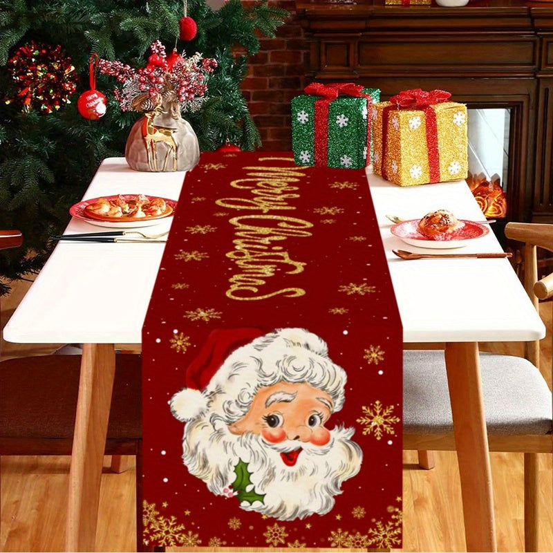 NEW Christmas, Festive Santa Claus Christmas Table Runner - Perfect for Holiday Dining and Home Decor, Indoor/Outdoor Party Decoration, Christmas Decor