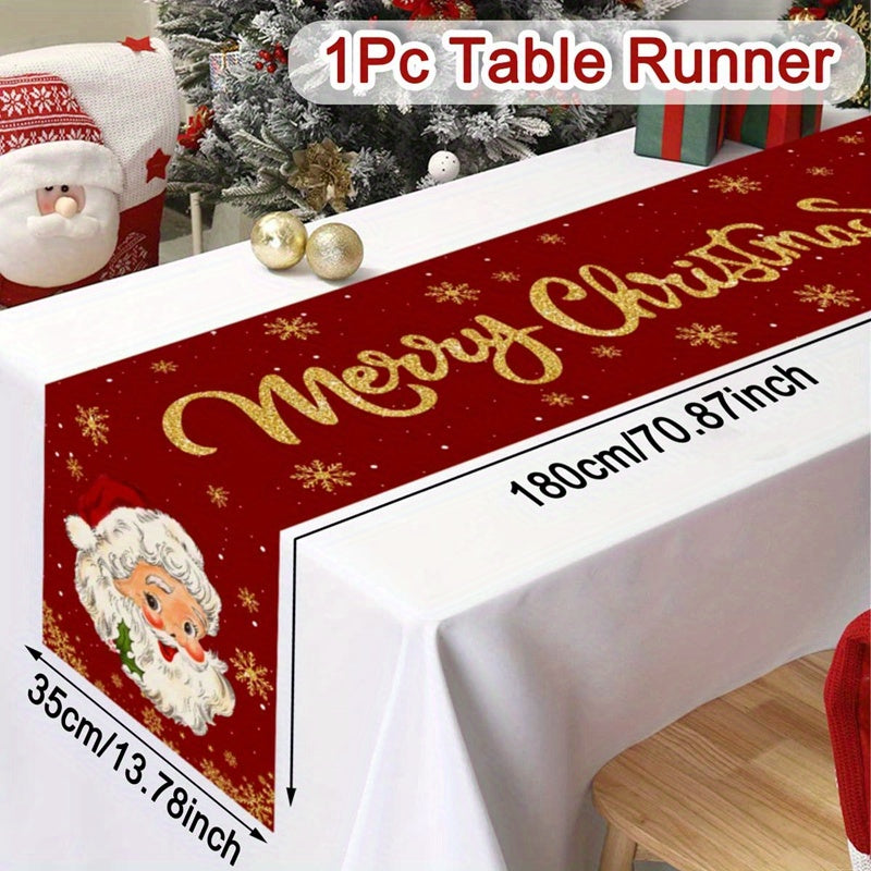 NEW Christmas, Festive Santa Claus Christmas Table Runner - Perfect for Holiday Dining and Home Decor, Indoor/Outdoor Party Decoration, Christmas Decor
