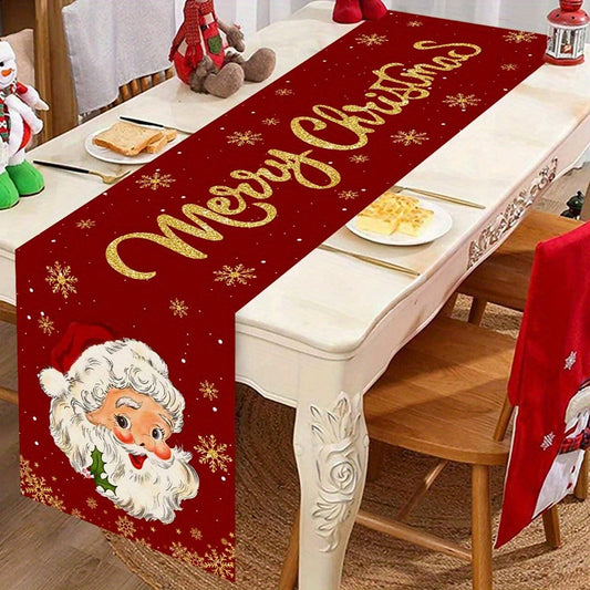 NEW Christmas, Festive Santa Claus Christmas Table Runner - Perfect for Holiday Dining and Home Decor, Indoor/Outdoor Party Decoration, Christmas Decor