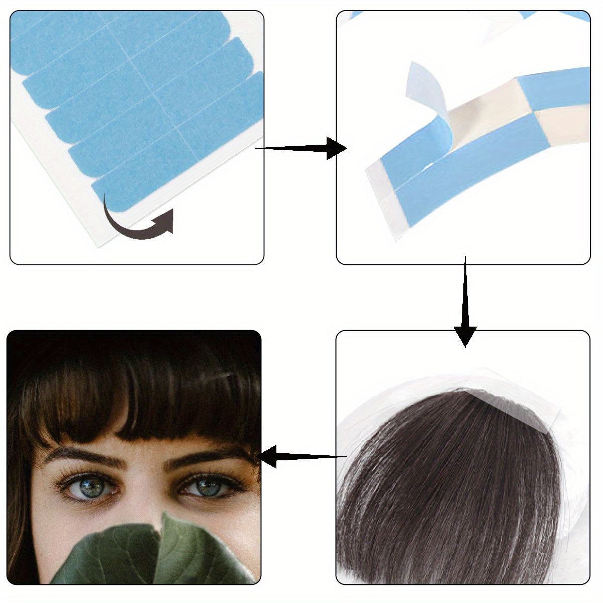 60pcs Ultra-Durable Waterproof Wig Extensions - Sweat-Defying Blue Glue Strips with Biocompatible Tape for Seamless, Trackless Hair Fusion - Advanced Hair Replacement SolutionHair Extension Tape Waterproof And Sweat Resistant