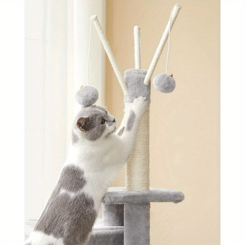 Cat Tree Tower,  for Indoor Cats, Kittens Tall Cat Tree Large Climbing Tower Kitten Scratching Post Condo Activity Centre Pets Toys