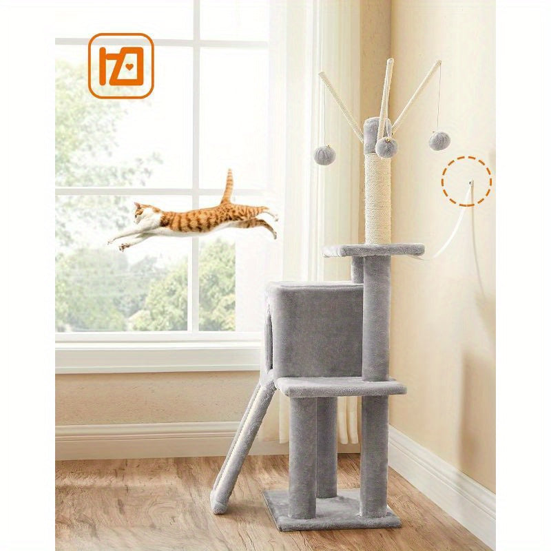 Cat Tree Tower,  for Indoor Cats, Kittens Tall Cat Tree Large Climbing Tower Kitten Scratching Post Condo Activity Centre Pets Toys