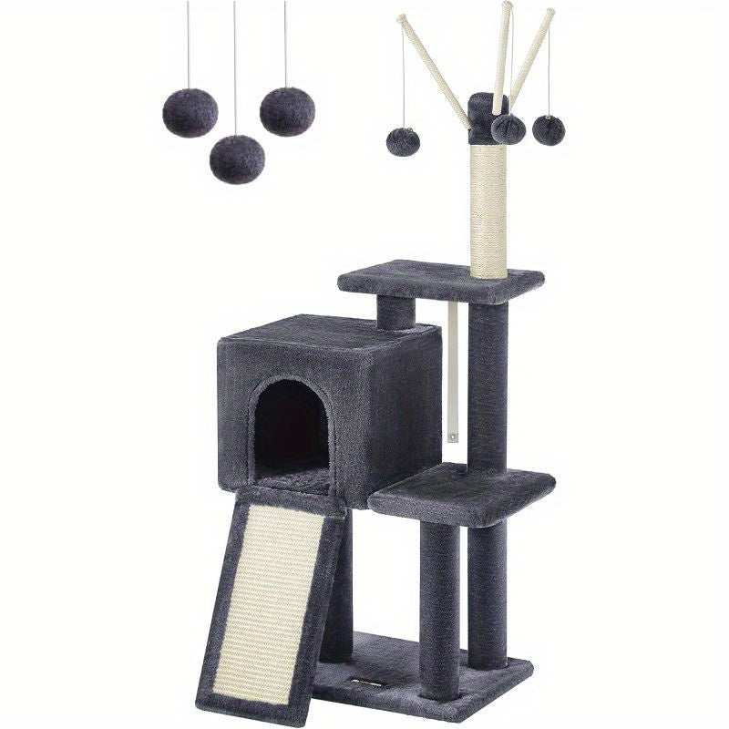 Cat Tree Tower,  for Indoor Cats, Kittens Tall Cat Tree Large Climbing Tower Kitten Scratching Post Condo Activity Centre Pets Toys